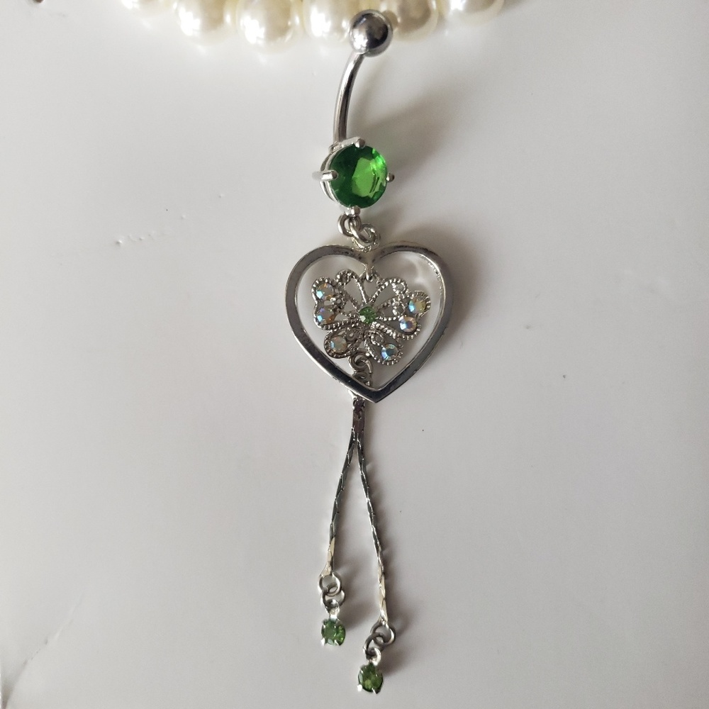 🆕️ Dangling Heart w/ Butterfly Belly Ring